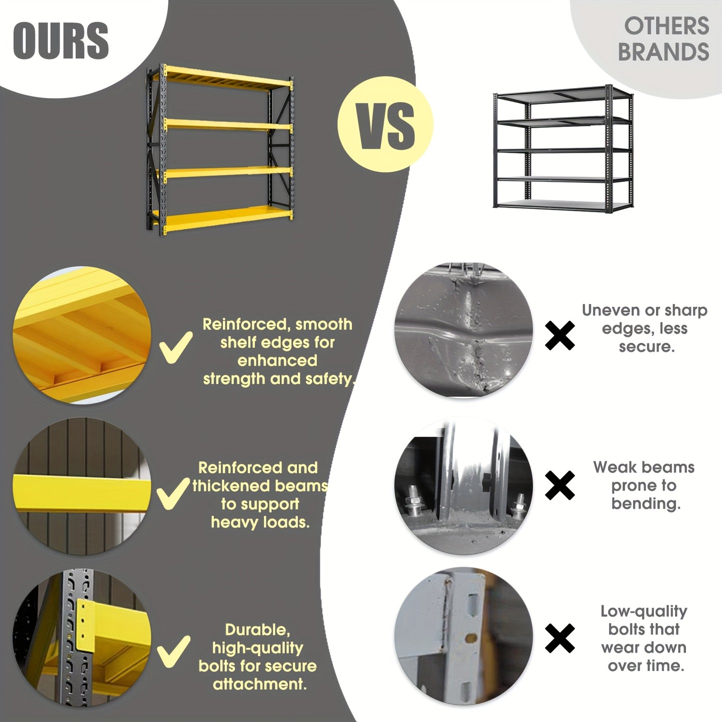 Medium-Sized Steel Storage Shelves, 4 Levels, Garage Storage, Racking, Warehouse Shelving, Heavy Duty Shelving, Industrial, Warehouse Rack, Utility Shelves