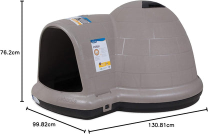 Petmate Indigo Dog House (Igloo Dog House, Made in USA with 90% Recycled Materials, All-Weather Protection Pet Shelter) for XL Dogs -90 to 125 pounds, Made in USA