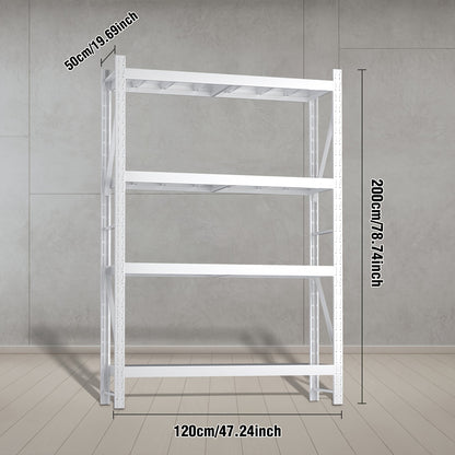 Heavy Duty Industrial Storage Rack, 4-Tier Steel Shelving Unit, Blue Or White Or Black Or Yellow And Black, Adjustable Metal Warehouse Shelves, Utility Shelves