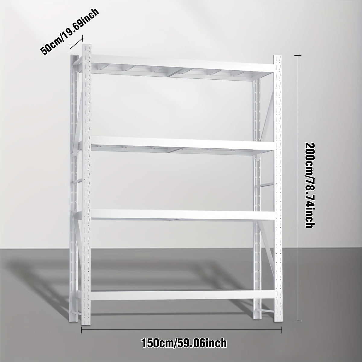Heavy Duty Industrial Storage Rack, 4-Tier Steel Shelving Unit, Blue Or White Or Black Or Yellow And Black, Adjustable Metal Warehouse Shelves, Utility Shelves
